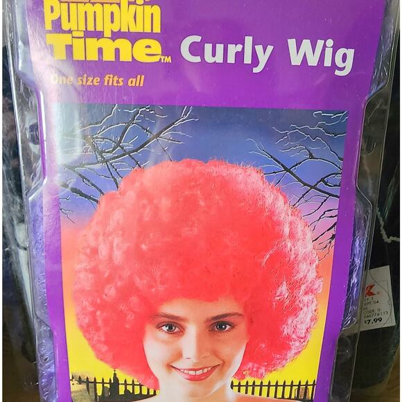 Vintage Pumpkin Time Halloween Wig Crimped Curly 60's & Extras Lot See Pictures - Picture 14 of 15